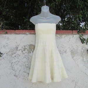 Whitney Eve cream strapless corset dress M